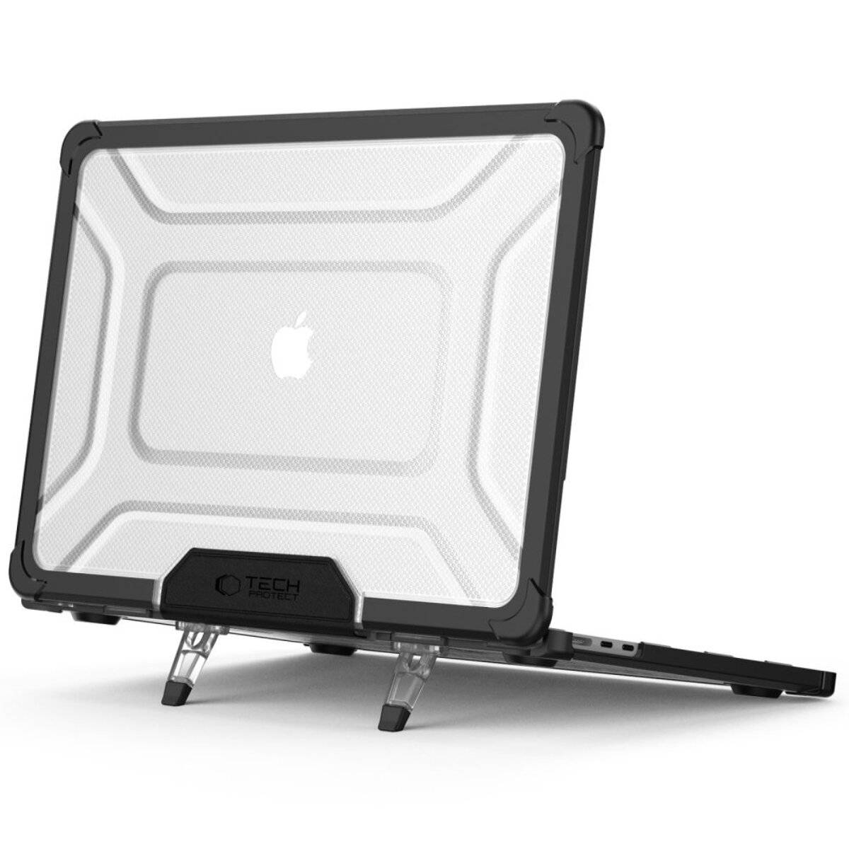 Tech-Protect SmartShell Pro Hülle MacBook Air 13″ 2023-2025 M2 / M3 M4 - transparent schwarz