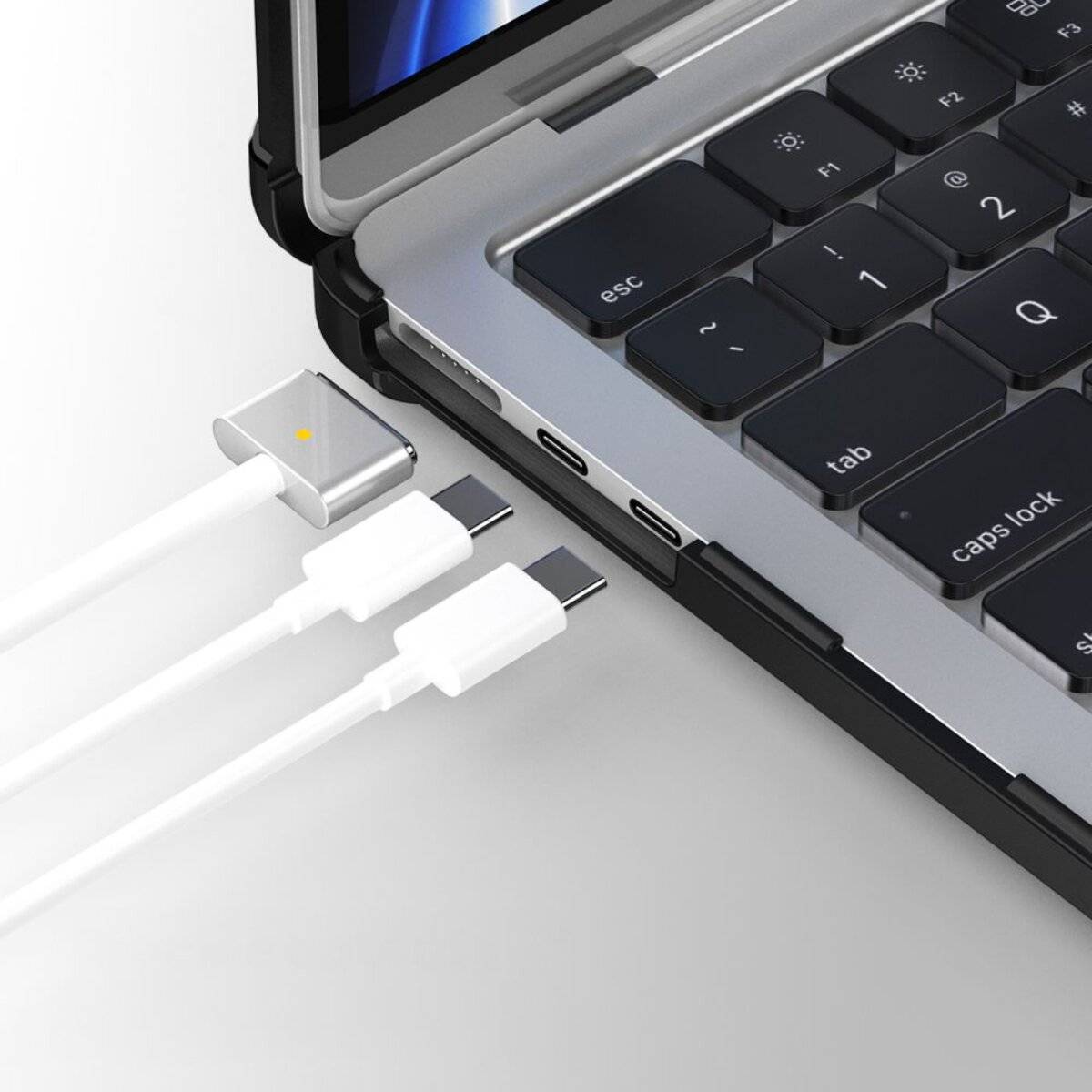 Tech-Protect SmartShell Pro Hülle MacBook Air 13″ 2023-2025 M2 / M3 M4 - transparent schwarz