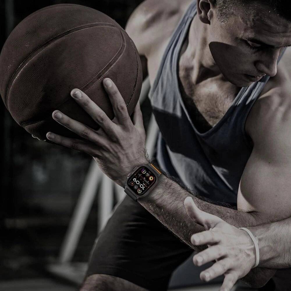 Tech-Protect Nylon Slip Strap Apple Watch 44 / 45 46 49 mm - Schwarz