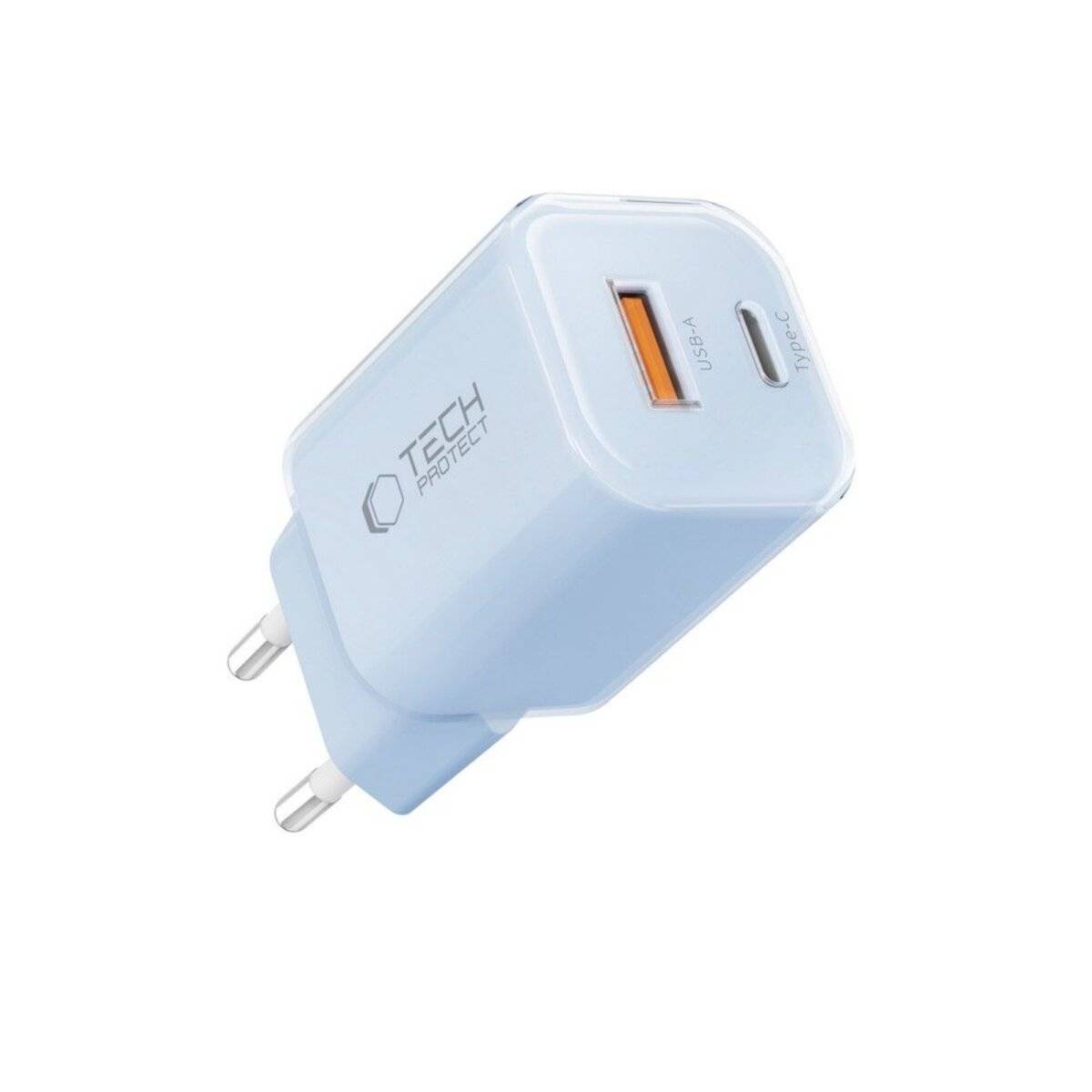 Tech-Protect NCM33W 2-Port PD33W/QC3.0 Wandladegerät – Blau