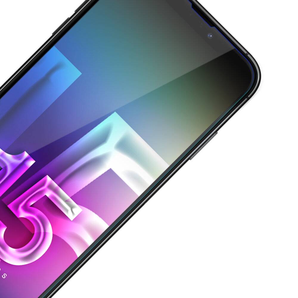 Eine schräge Ansicht eines Smartphones mit einem farbenfrohen Farbverlaufshintergrund und einer großen, stilisierten Nummer 