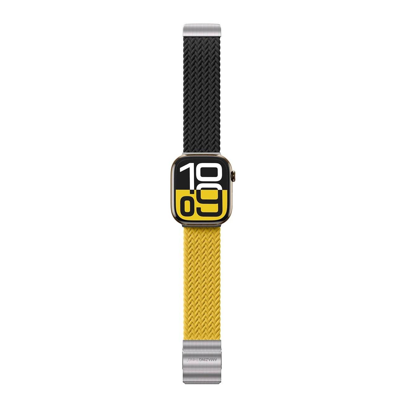 2er-Set AmazingThing Blend Band Apple Watch 45/46/49 mm - Gelb-Schwarz/Schwarz