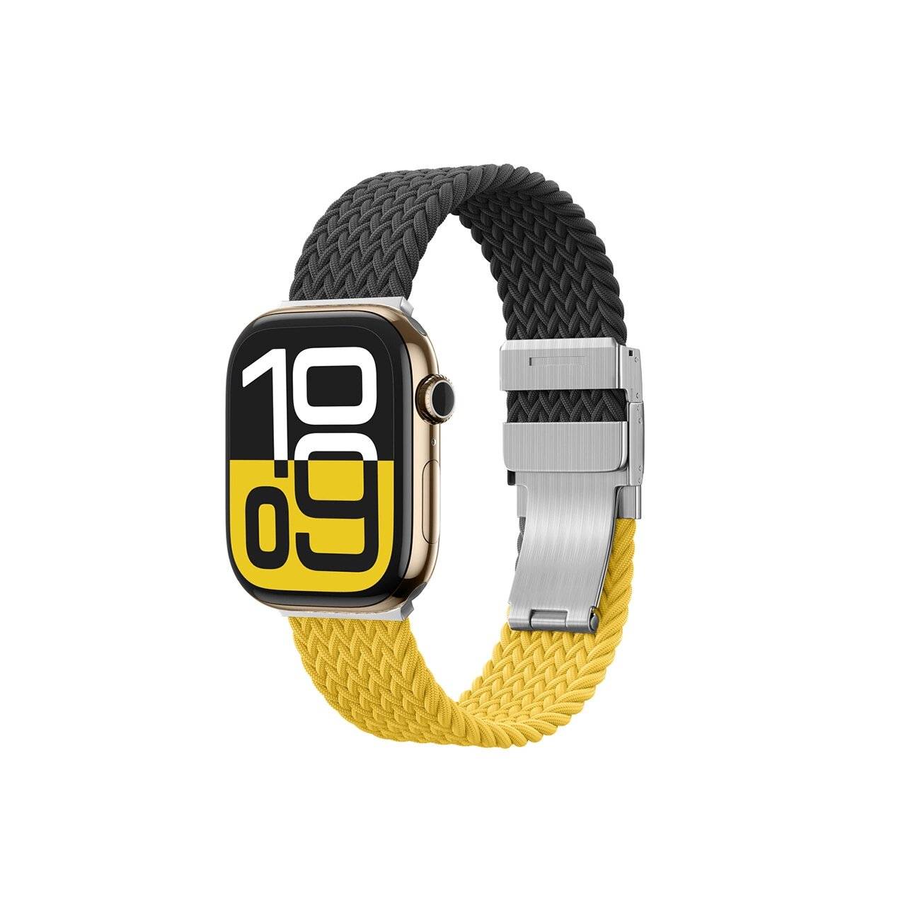 2er-Set AmazingThing Blend Band Apple Watch 45/46/49 mm - Gelb-Schwarz/Schwarz
