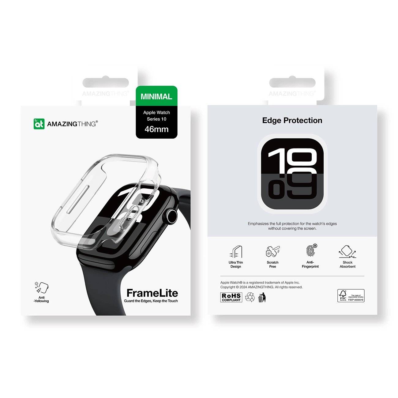 AmazingThing Minimal Case Apple Watch 46 mm – Transparent