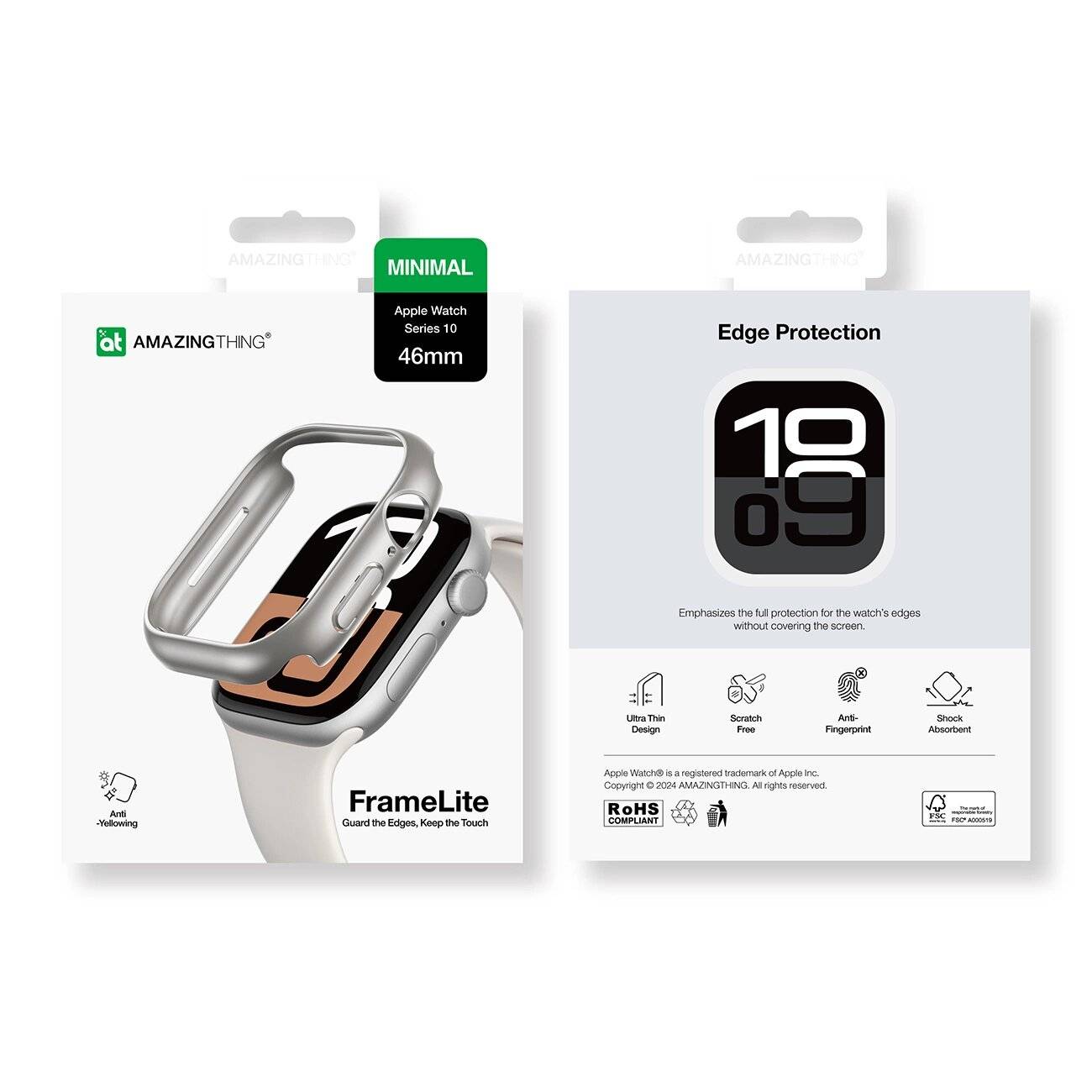 AmazingThing Minimal Case Apple Watch 46 mm – Silber