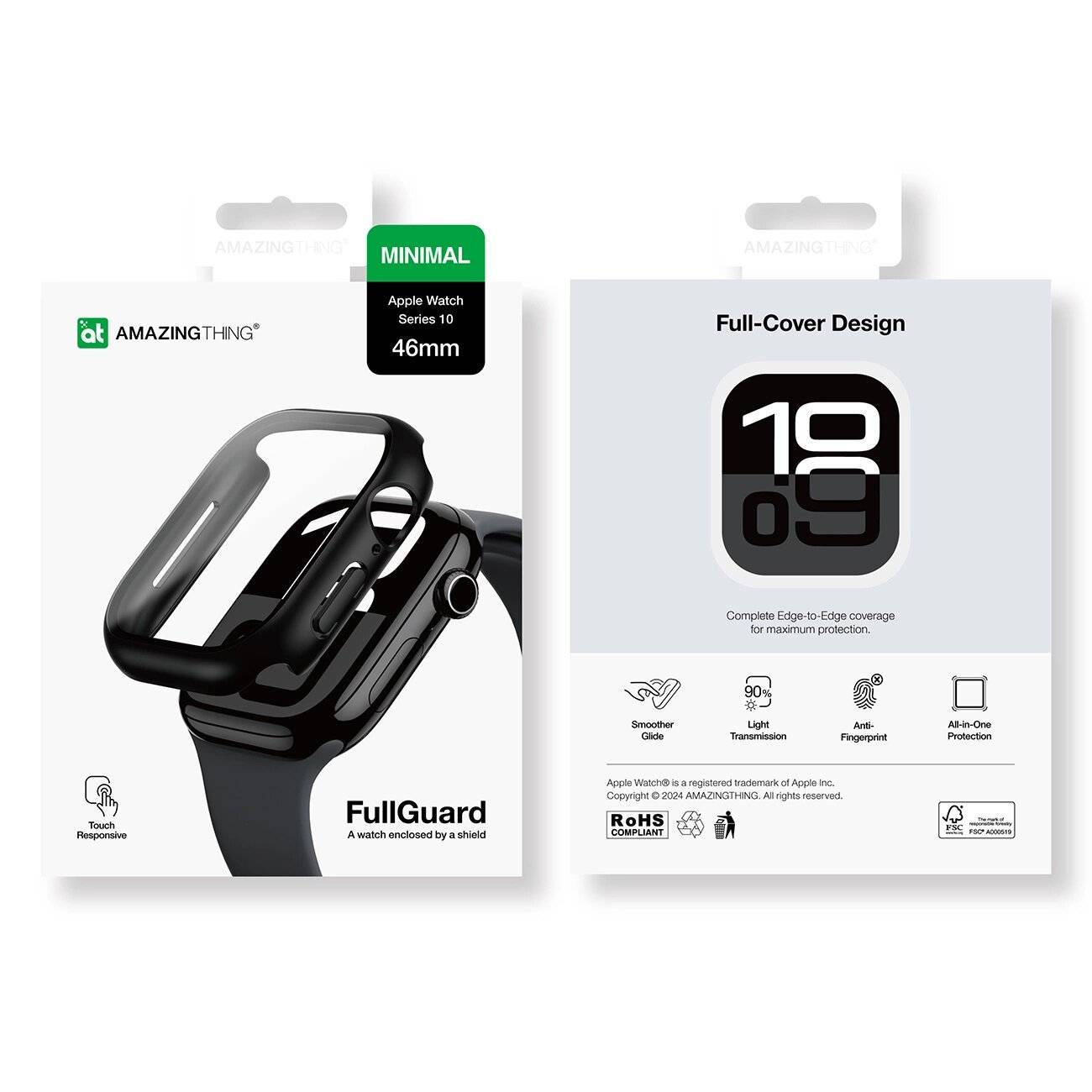 AmazingThing Radix Glass Case Apple Watch 46 mm – Schwarz