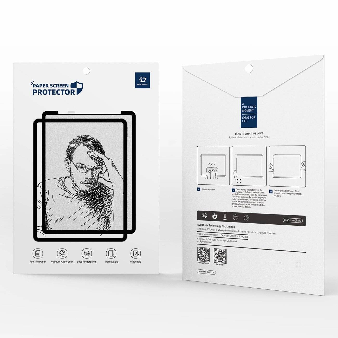 Dux Ducis Naad Paperlike Matte Displayschutzfolie iPad Air 11″ 2024/2025 – schwarzem Rahmen