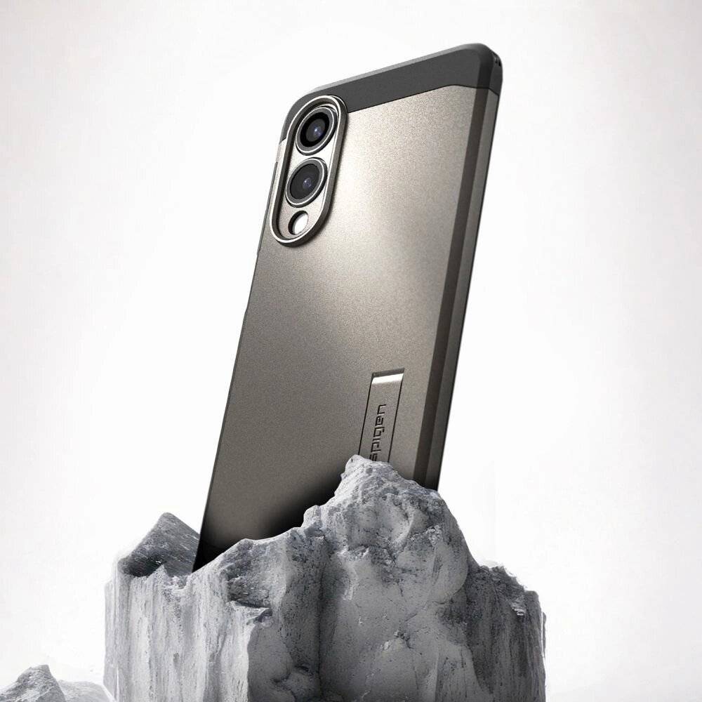 Spigen Tough Armor MagSafe Case Samsung Galaxy S25 Edge - Grau/Schwarz