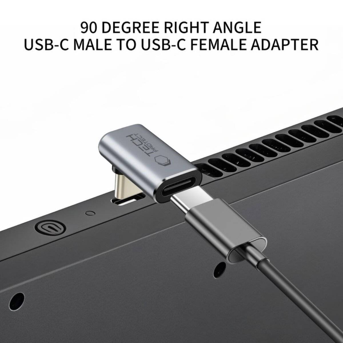 Tech-Protect Ultraboost AA02 USB-C Winkeladapter - Grau
