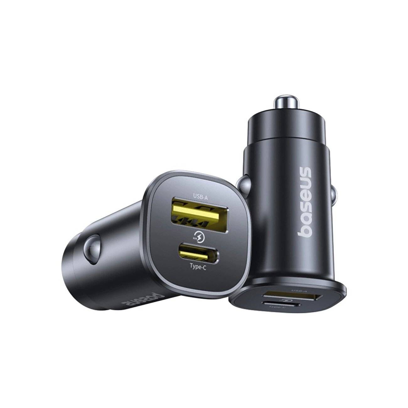 Baseus GoTrip USB-C / USB-A 30W Autoladegerät - Schwarz