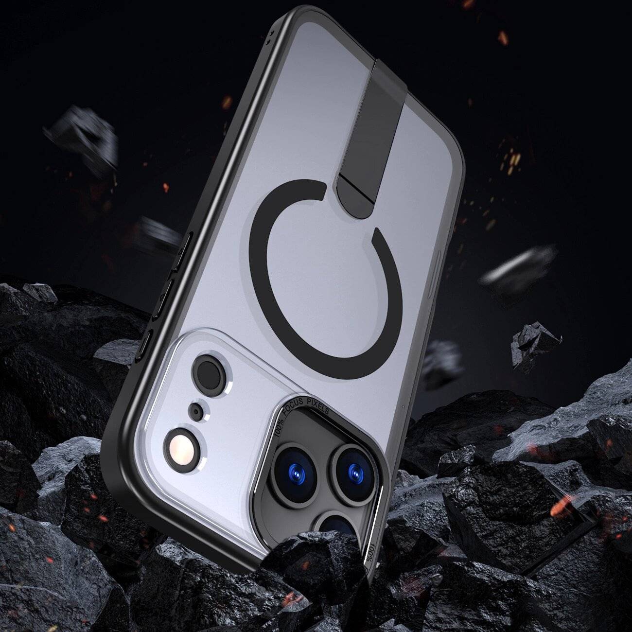 Hybrid Armor X Hülle iPhone 17 Pro Max Ständer, MagSafe - Schwarz