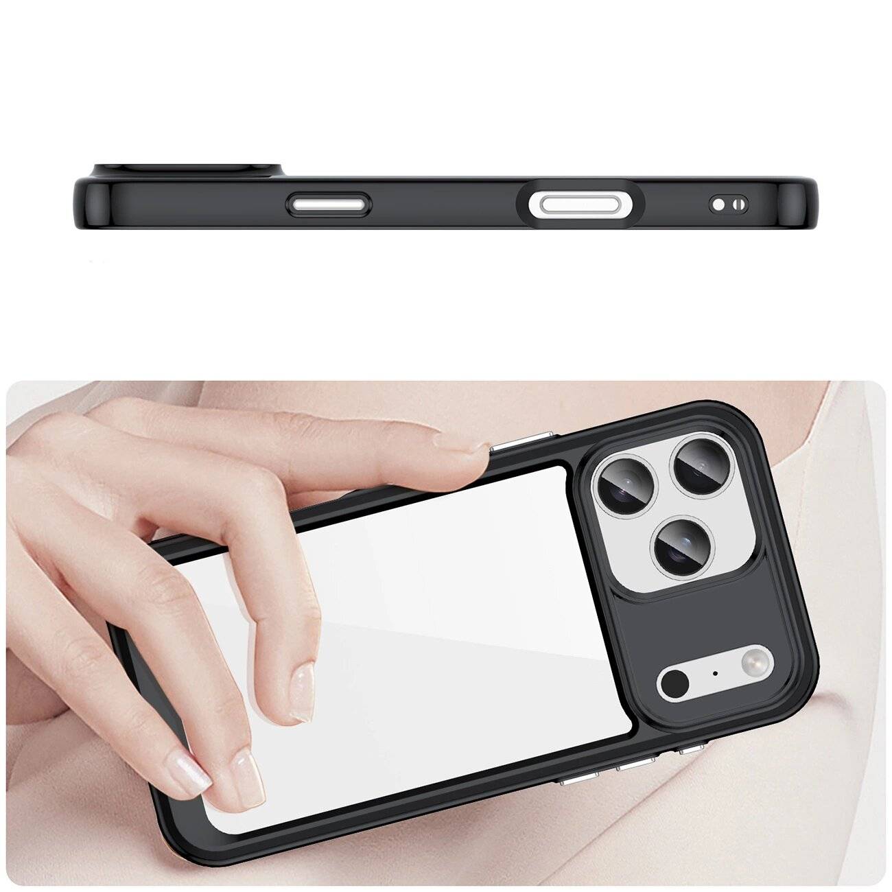 Outer Space Case iPhone 17 Pro - Schwarz Transparent