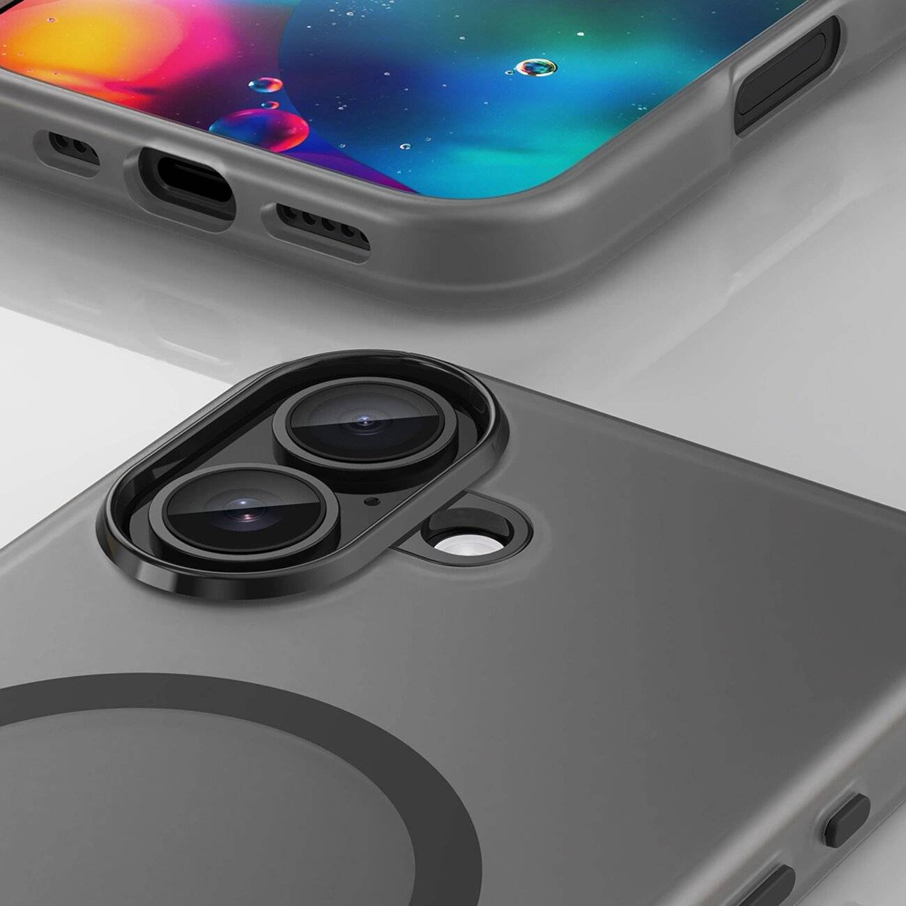 Magnetische Schleifhülle iPhone 17, MagSafe – Mattschwarz