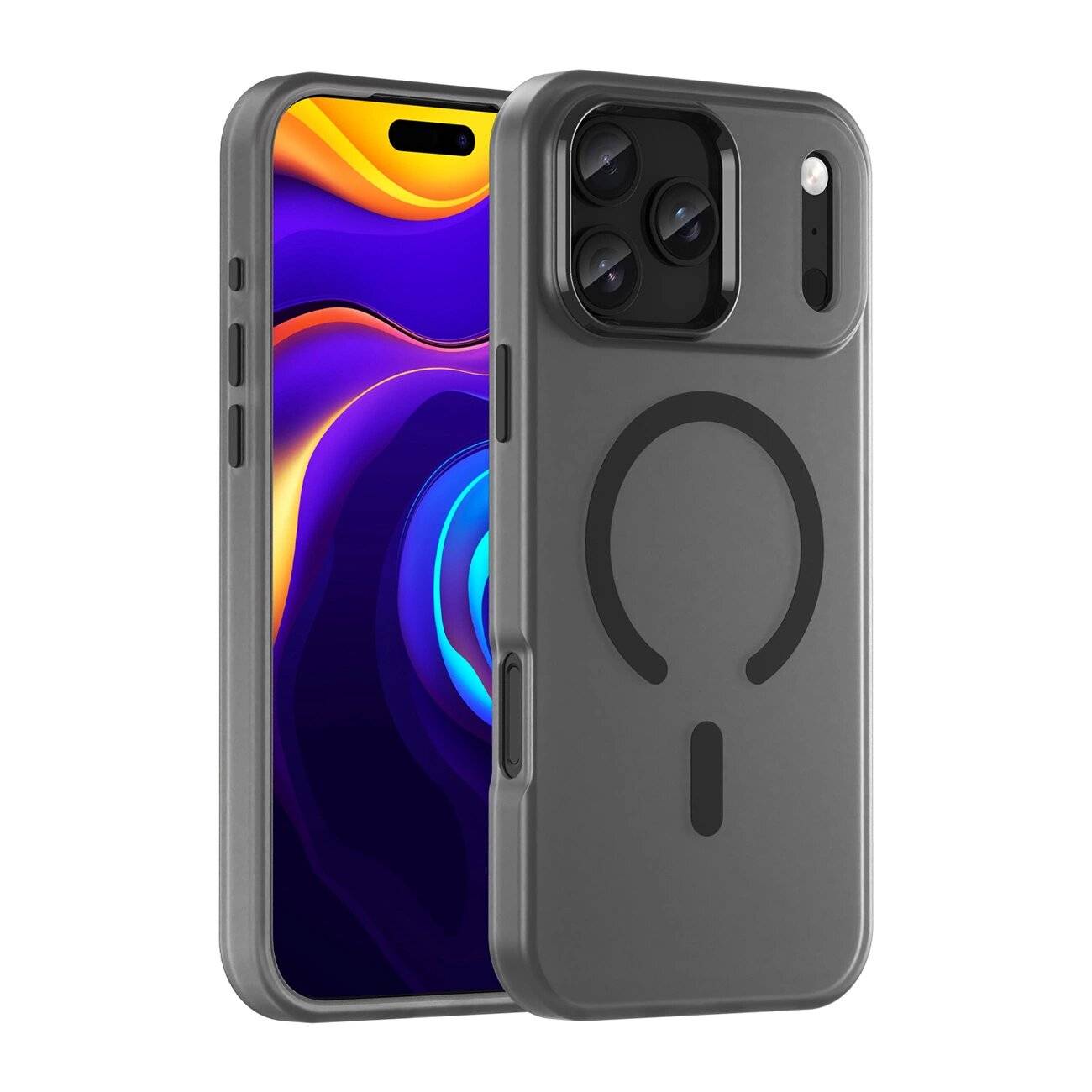 Magnetische Schleifhülle iPhone 17 Pro, MagSafe – Mattschwarz