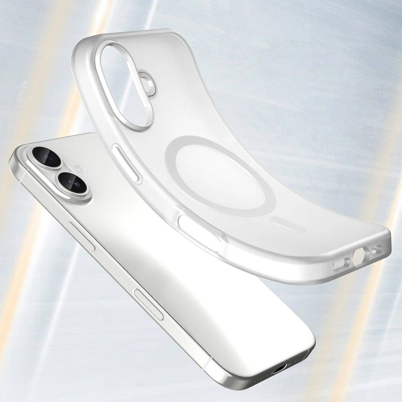 Magnetische Schleifhülle iPhone 17, MagSafe – Mattweiß
