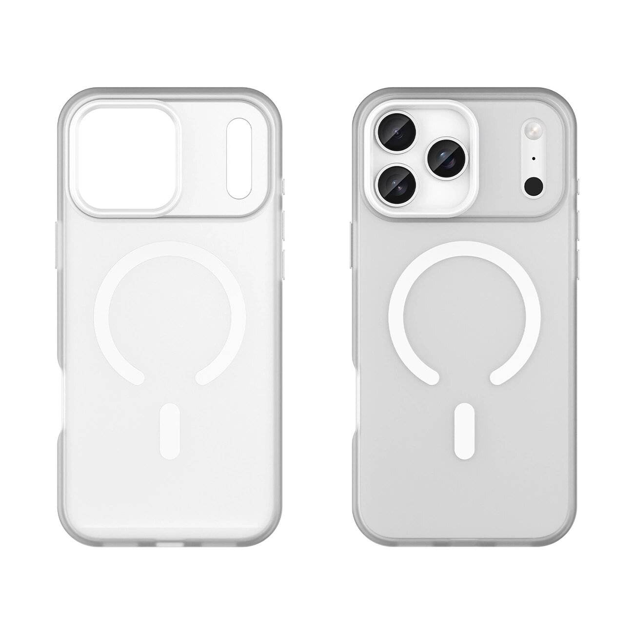 Magnetische Schleifhülle iPhone 17 Pro, MagSafe – Mattweiß