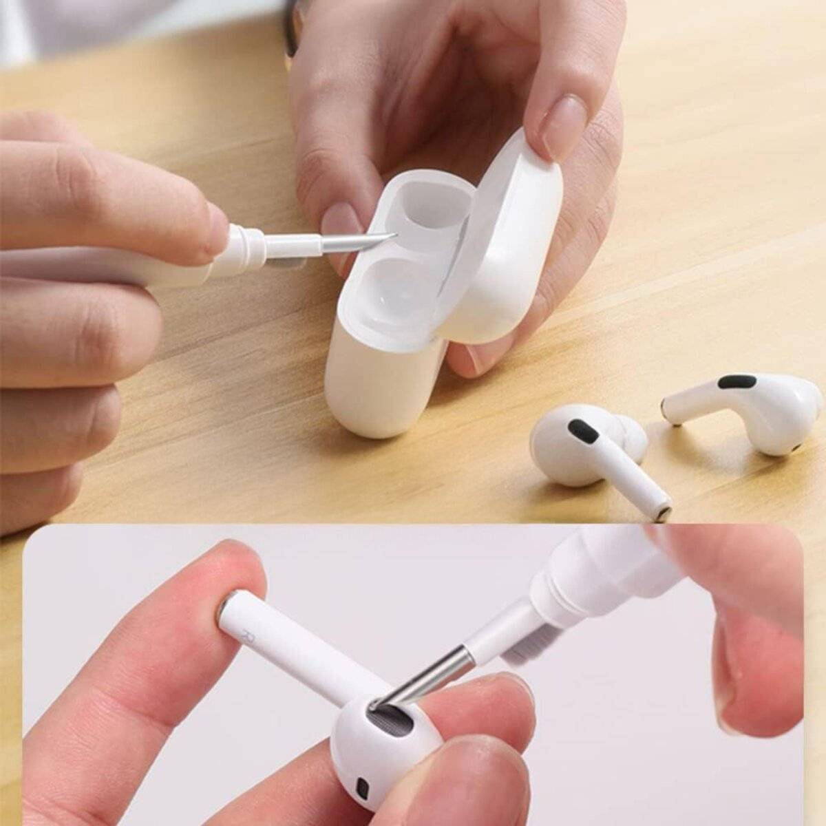 Tech-Protect CS02 3-in-1-Kopfhörer-Reinigungsset – Weiß