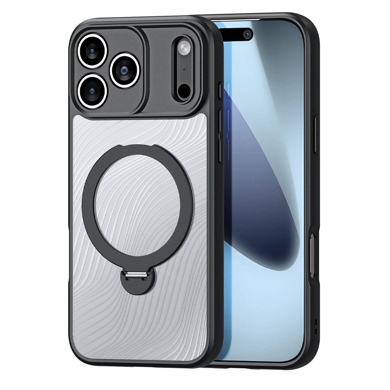 Dux Ducis Aimo Mag Case Magnetring Ständer iPhone 17 Pro Max - Schwarz