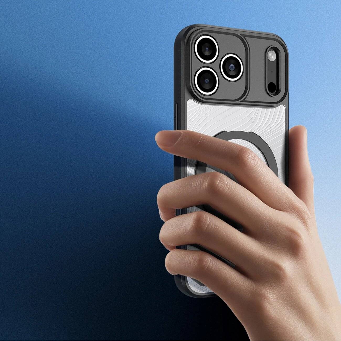 Dux Ducis Aimo Mag Case Magnetring Ständer iPhone 17 Pro Max - Schwarz