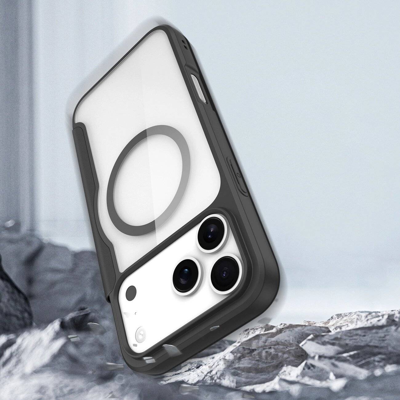 Dux Ducis Skin X Pro Hülle iPhone 17 Wallet, MagSafe kompatibel - Schwarz