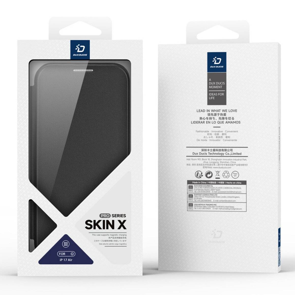 Dux Ducis Skin X Pro iPhone 17 Air Hülle Wallet, MagSafe kompatibel - Schwarz