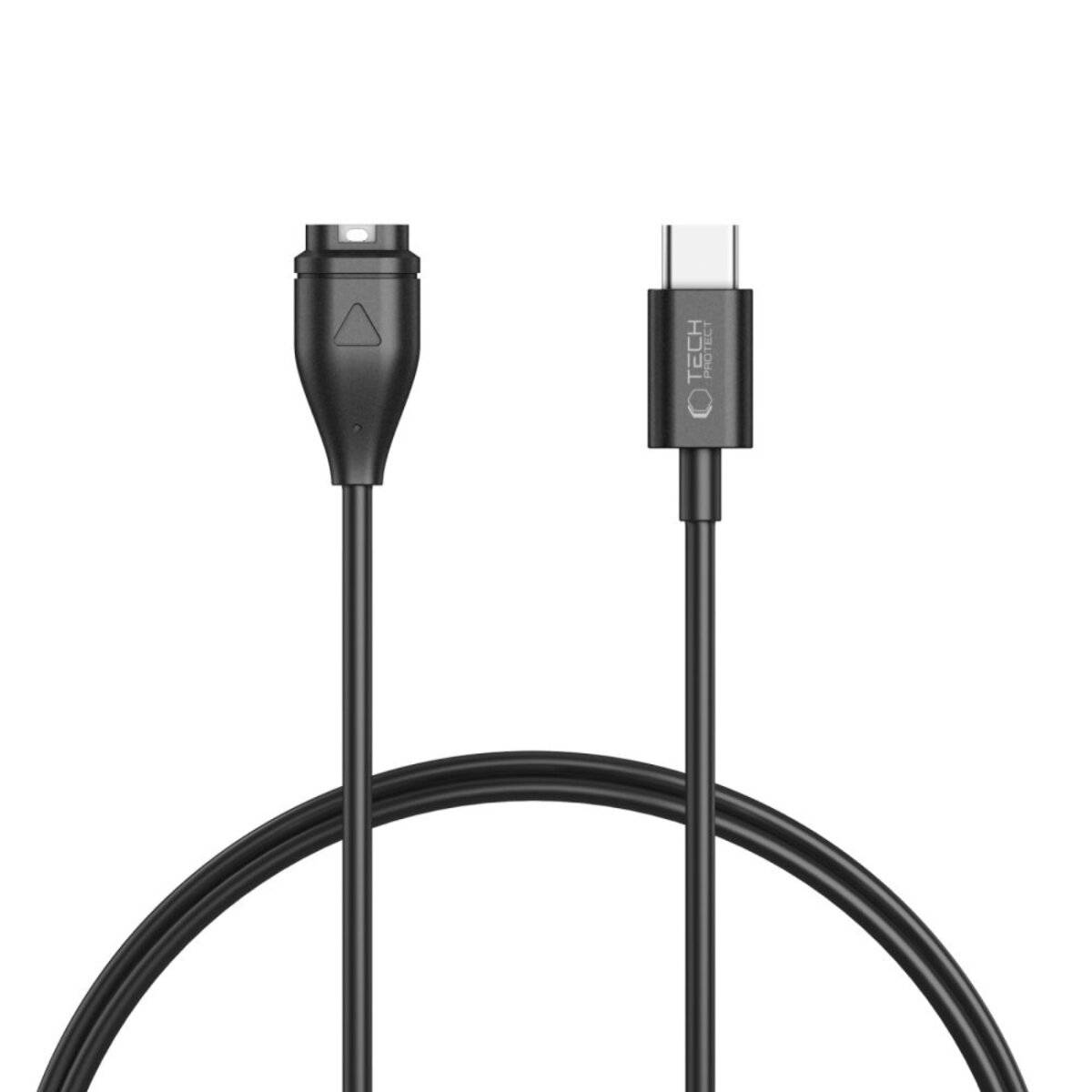 Tech-Protect MC04 UltraBoost USB-C-Kabel Garmin-Uhr, 1 m, Schwarz