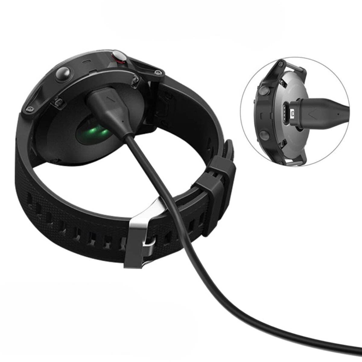 Tech-Protect MC04 UltraBoost USB-C-Kabel Garmin-Uhr, 1 m, Schwarz