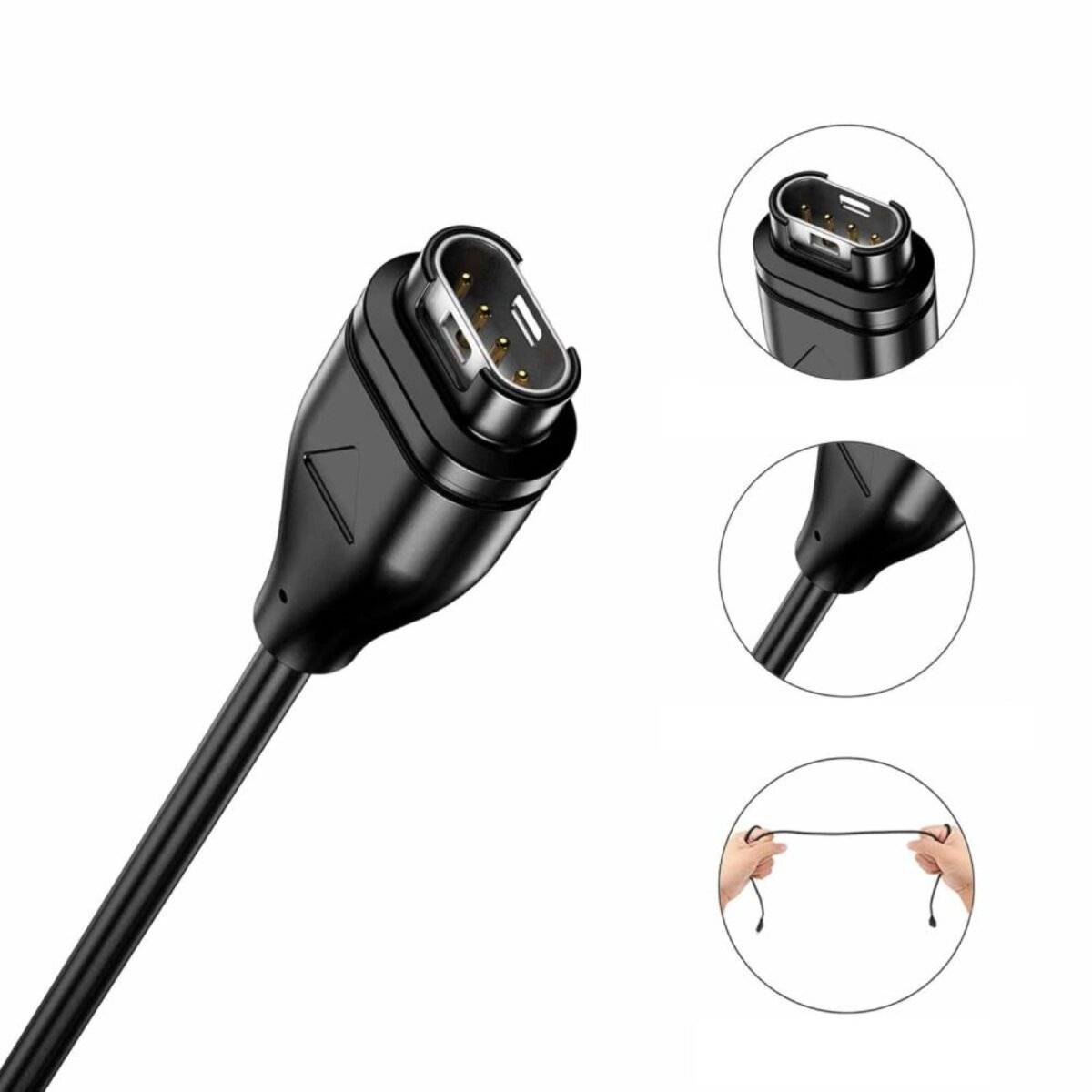 Tech-Protect MC04 UltraBoost USB-C-Kabel Garmin-Uhr, 1 m, Schwarz