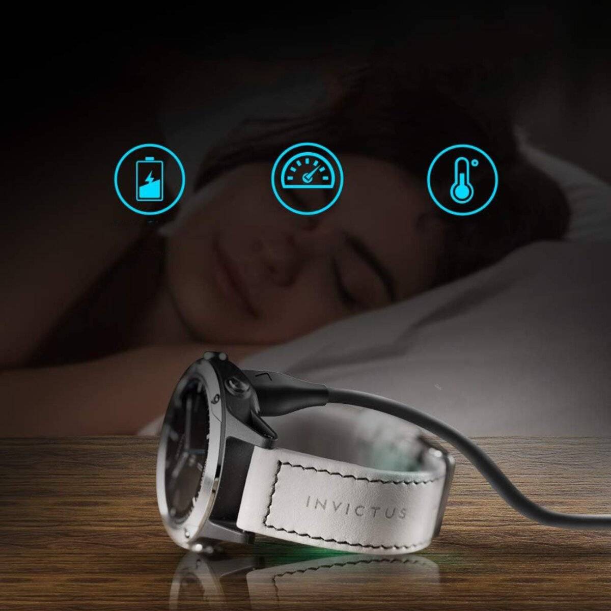 Tech-Protect MC04 UltraBoost USB-C-Kabel Garmin-Uhr, 1 m, Schwarz