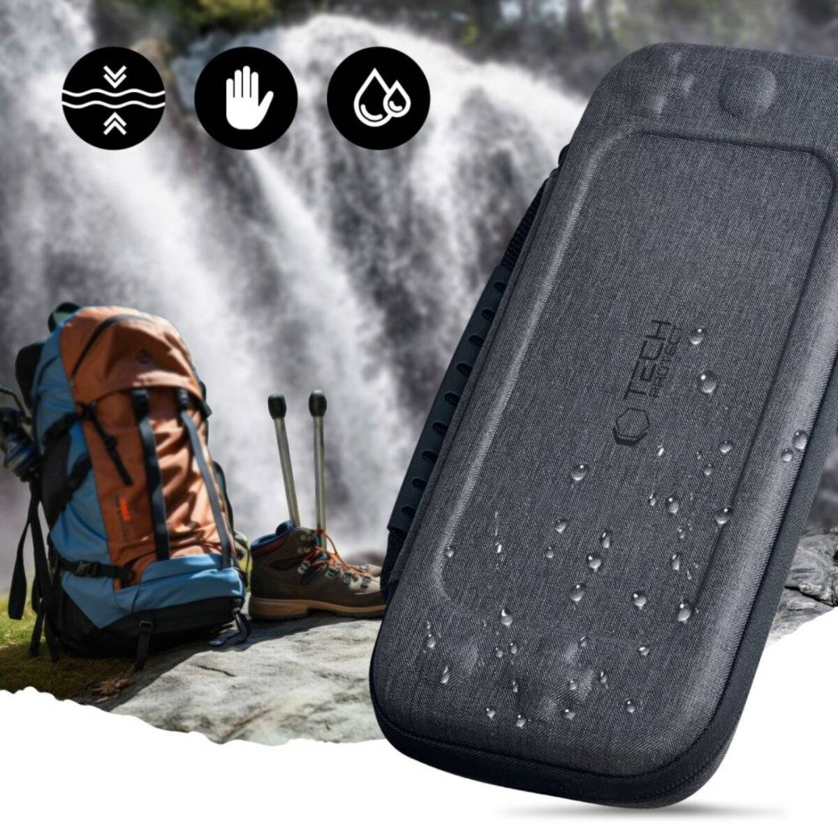 Tech-Protect Hardpouch-Hülle Nintendo Switch 2 - Grau
