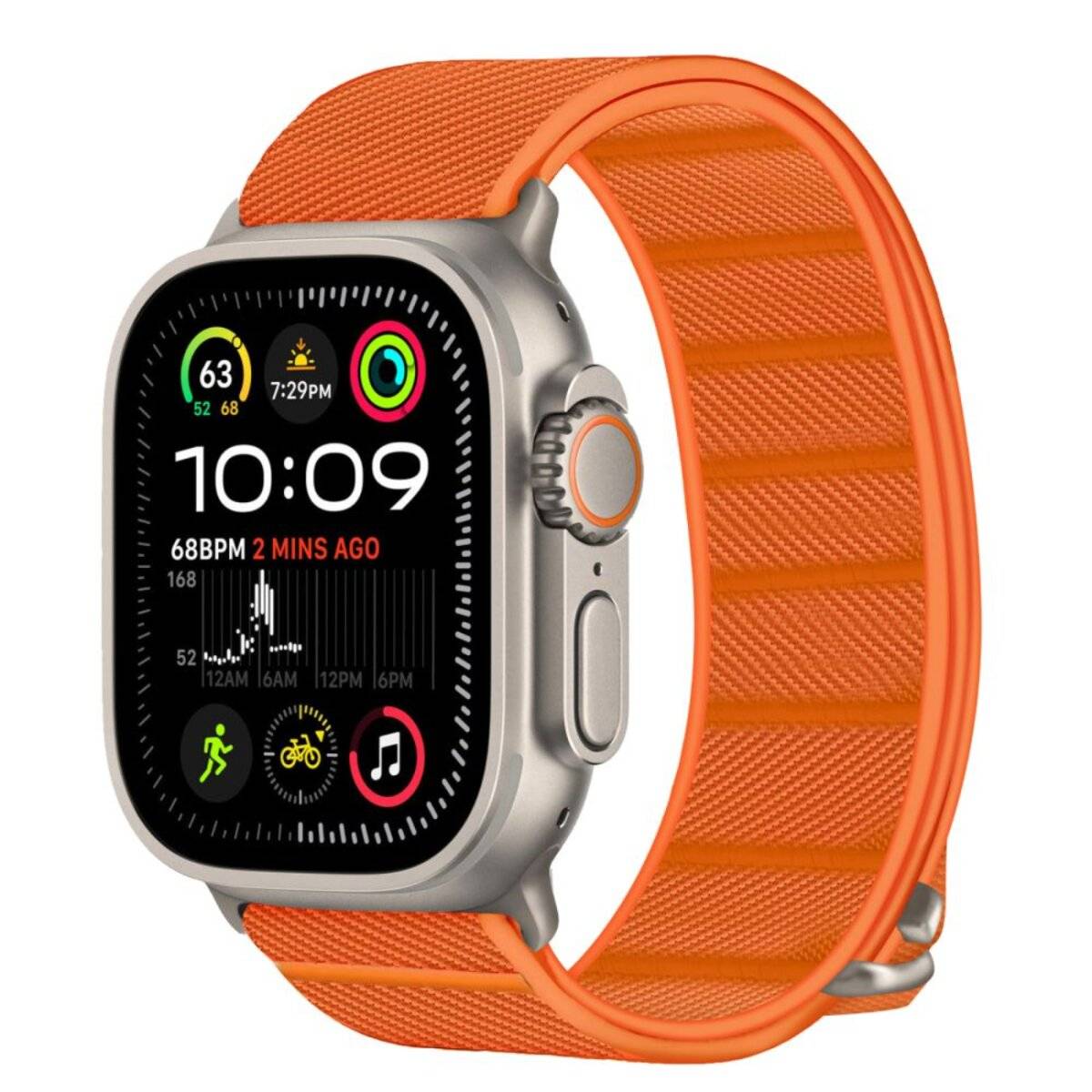 Tech-Protect Nylonarmband für Apple Watch 44 / 45 / 46 / 49 mm – Orange