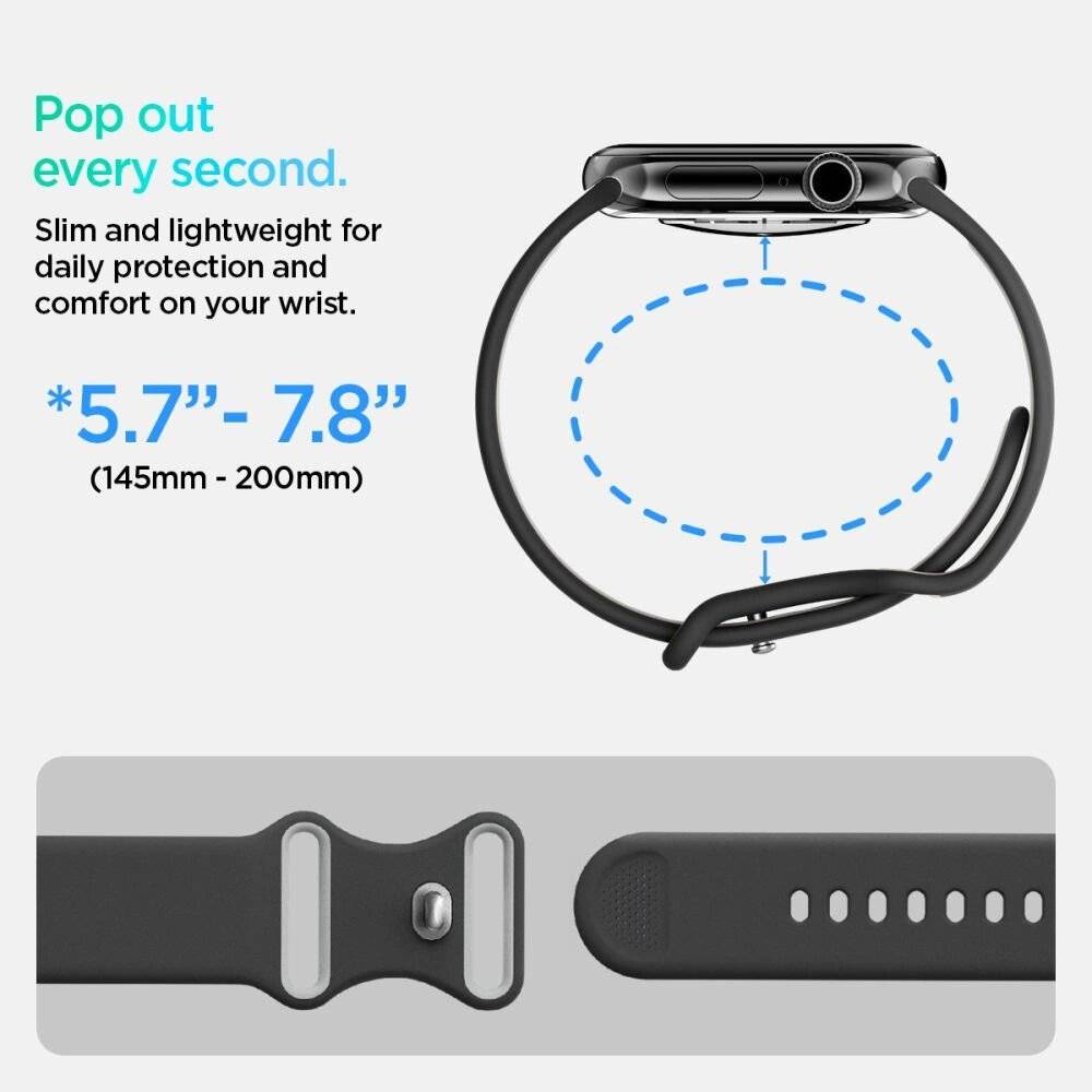 Spigen Nano Pop Strap Apple Watch 44 / 45 46 49 mm - Schwarz Grau