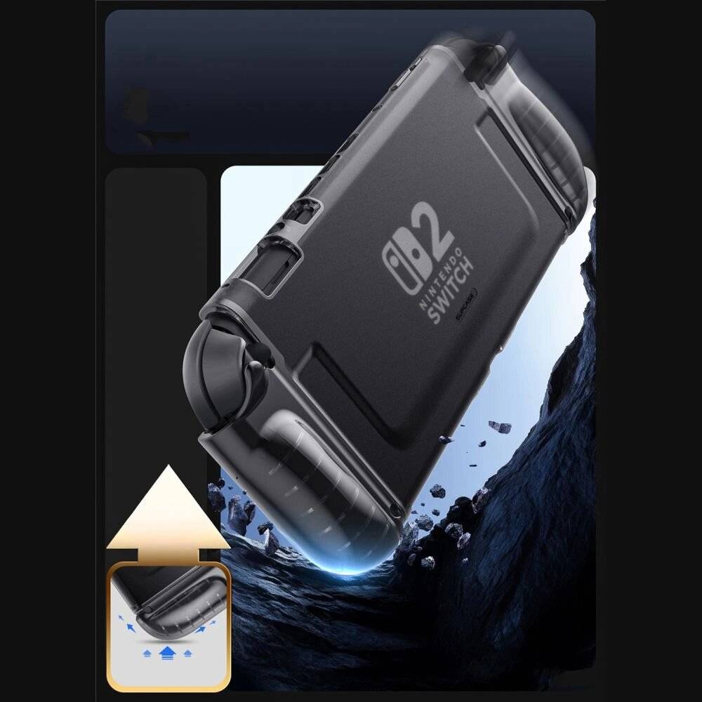 Supcase Crystal Case Nintendo Switch 2 - Transparent Schwarz