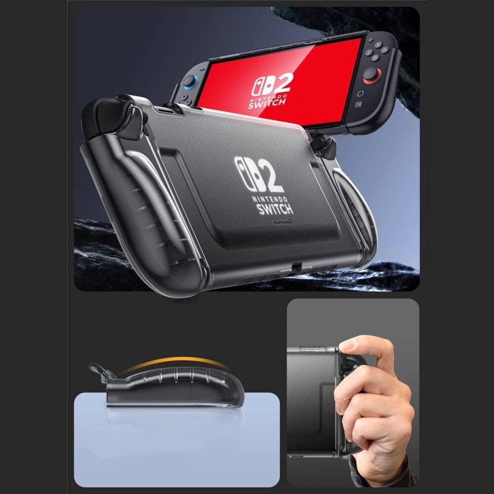 Supcase Crystal Case Nintendo Switch 2 - Transparent Schwarz