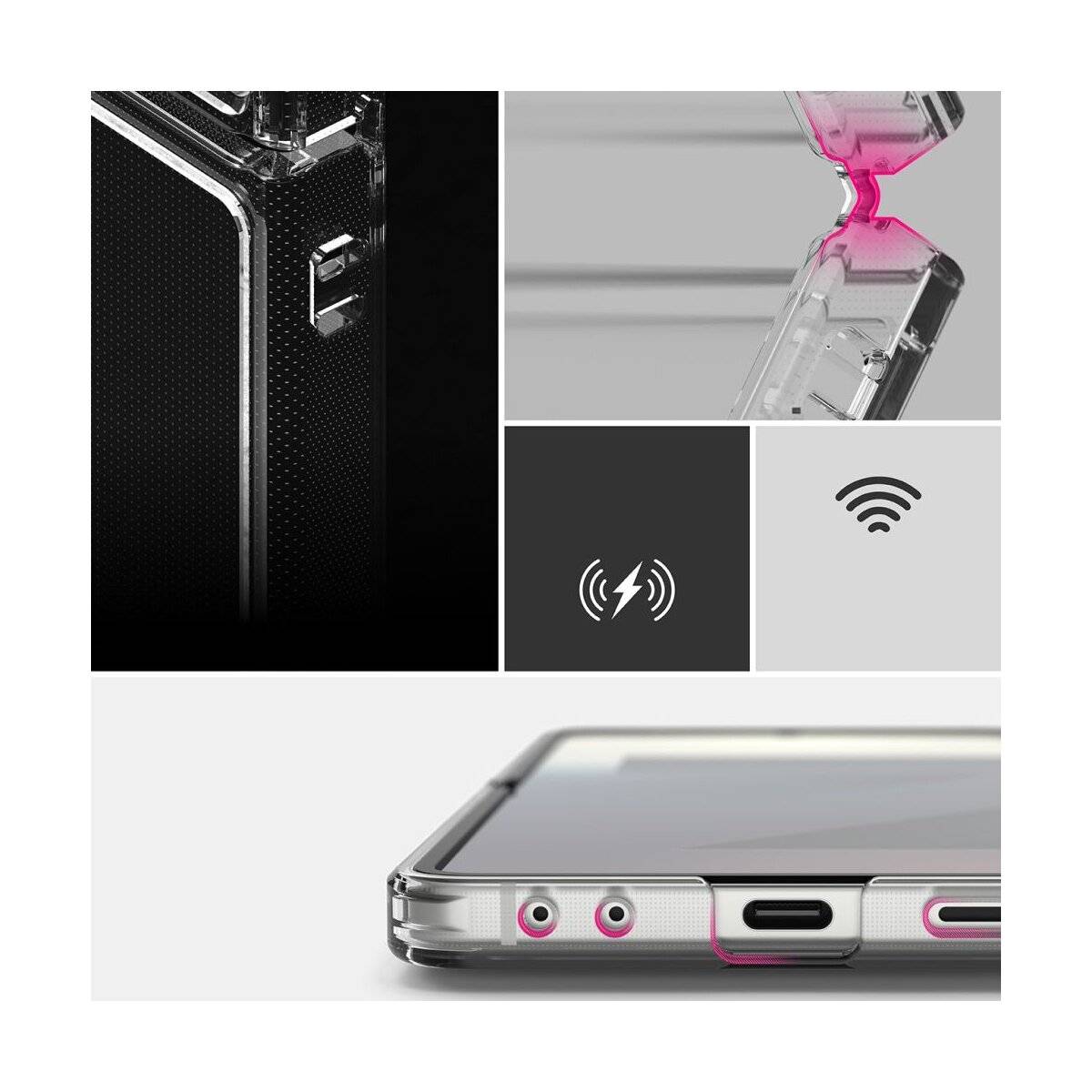 „Smartphone mit einer Digitaluhr, die 9:41 Uhr anzeigt, an einer Autolüftung mit einem magnetischen Halter befestigt, mit einer unscharfen Landschaft im Hintergrund.