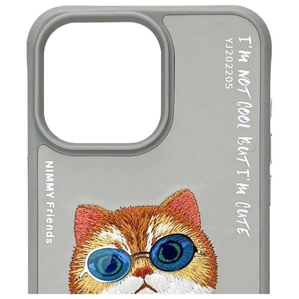 Nimmy Glasses Cool Cat Case iPhone 15 Pro - Grau