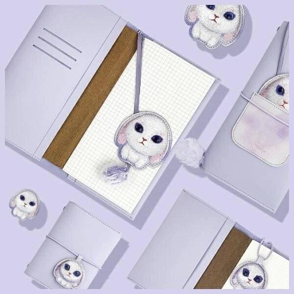 Nimmy Big Eyed Pet 2.0 Kaninchen 2-in-1 Notizbuch + Stift-Set - Lila