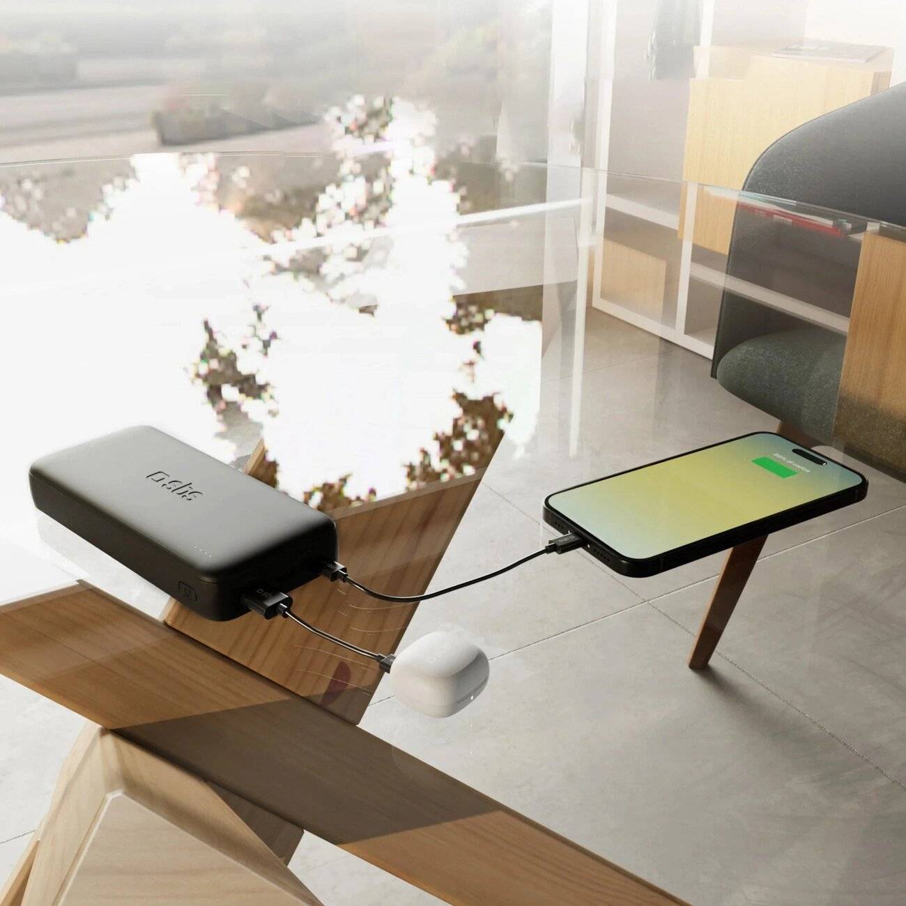 SBS Infinity Powerbank 20000mAh 10W LiFePo₄ USB-A USB-C - Schwarz