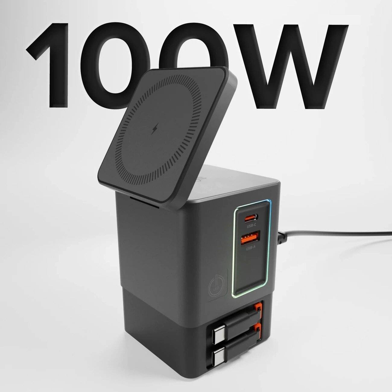 SBS Power Dock 6-in-1 MagSafe, Ständer USB-C-Kabeln 65 W – Schwarz