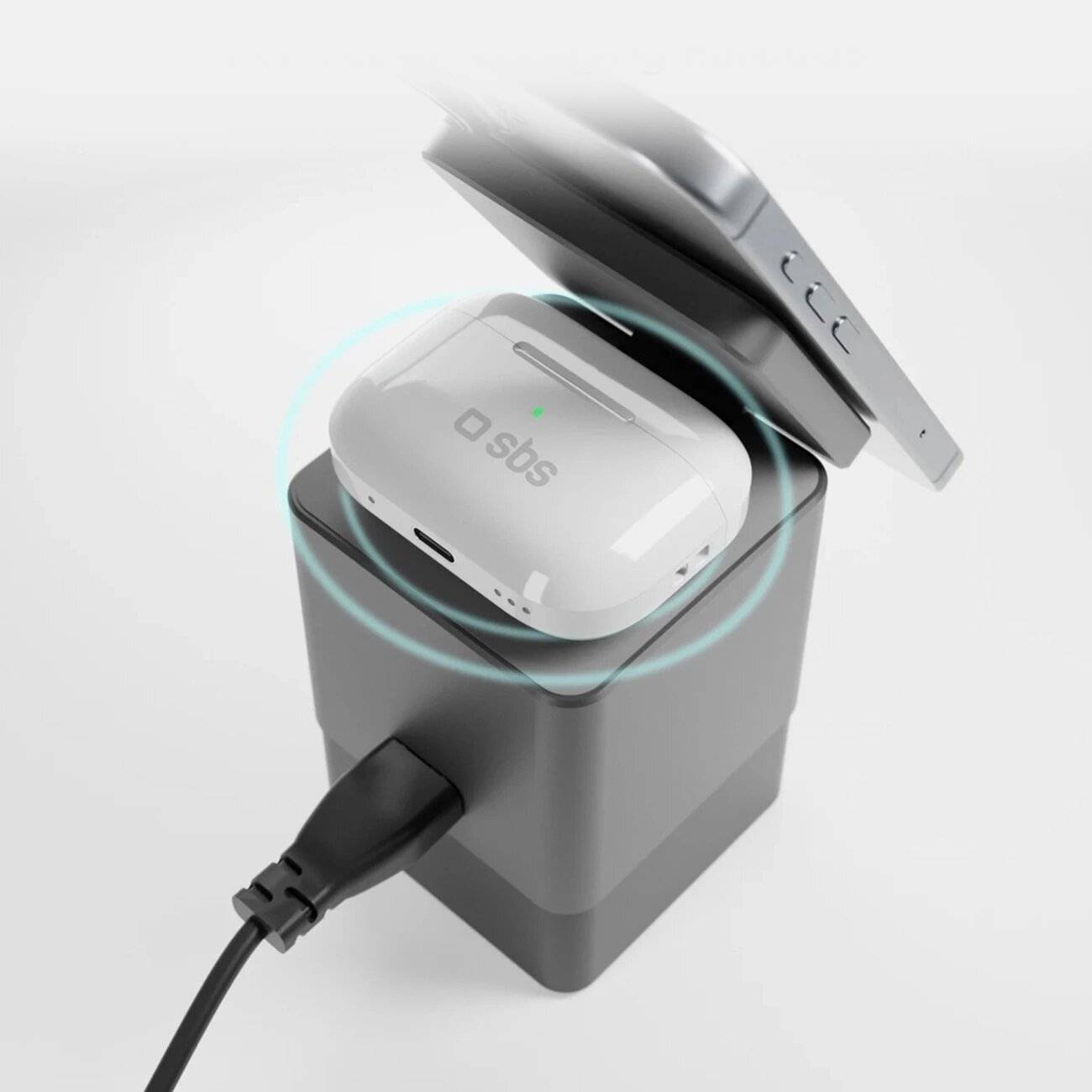 SBS Power Dock 6-in-1 MagSafe, Ständer USB-C-Kabeln 65 W – Schwarz