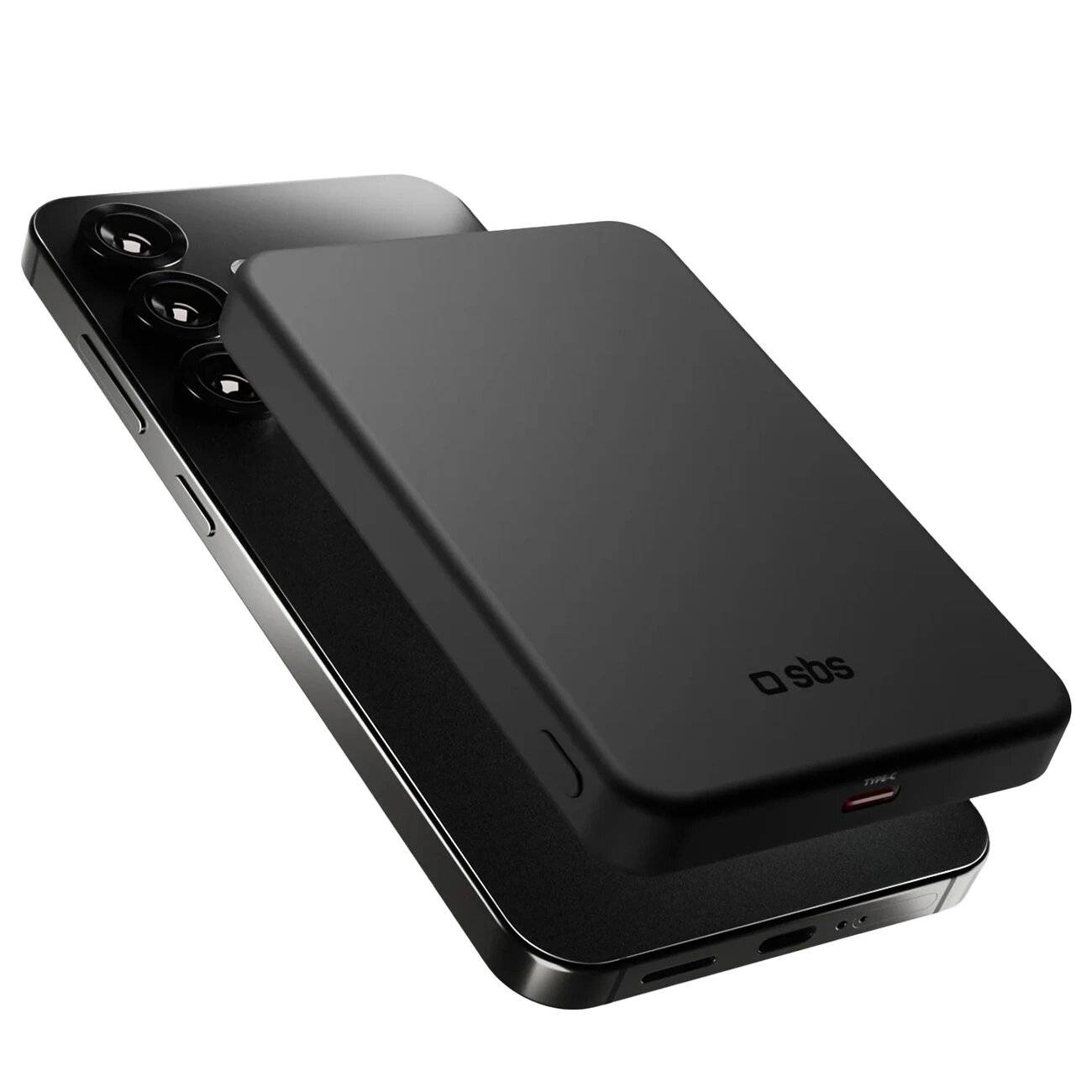 SBS Mag Power Qi2 5000 mAh Powerbank MagSafe - Schwarz
