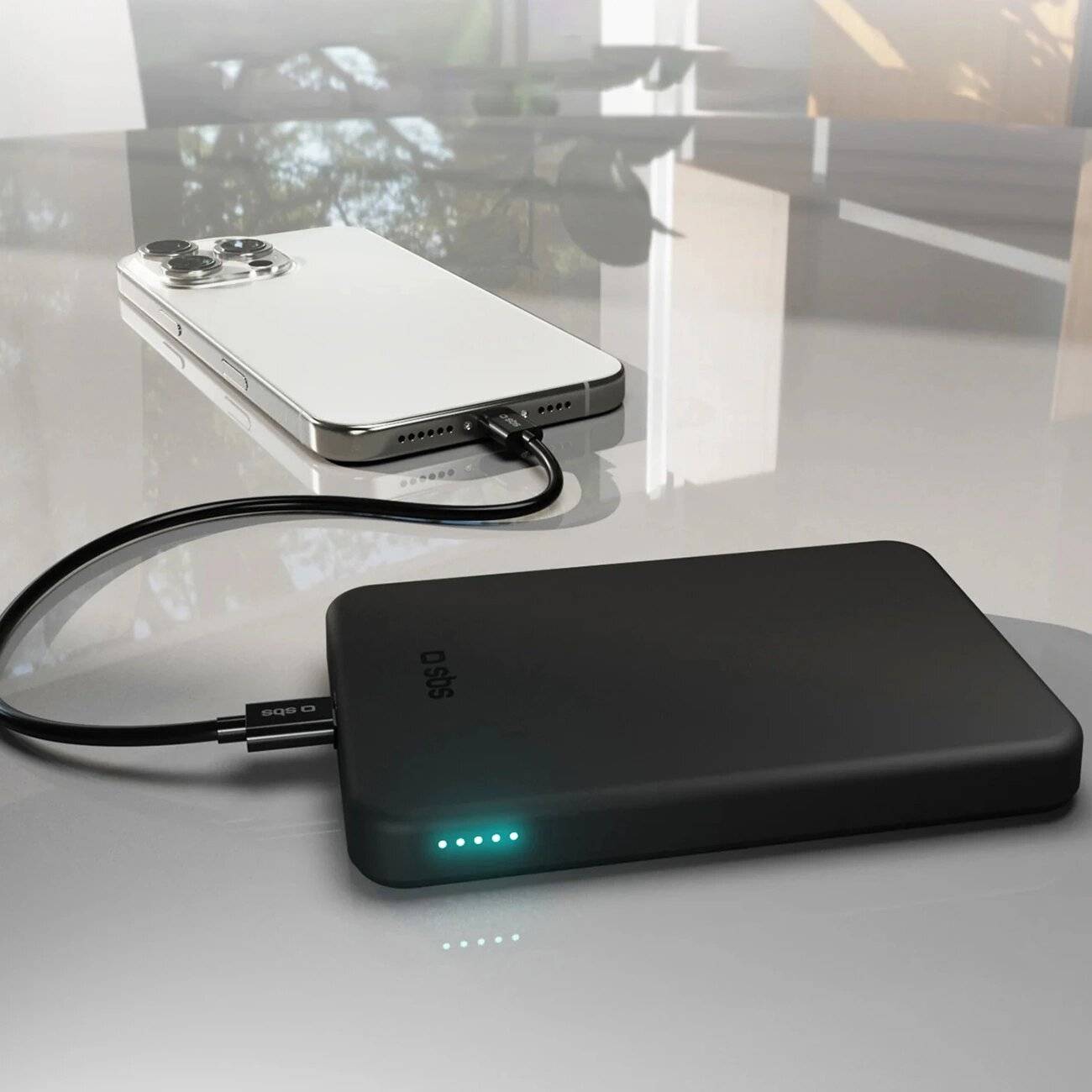 SBS Mag Power Qi2 5000 mAh Powerbank MagSafe - Schwarz