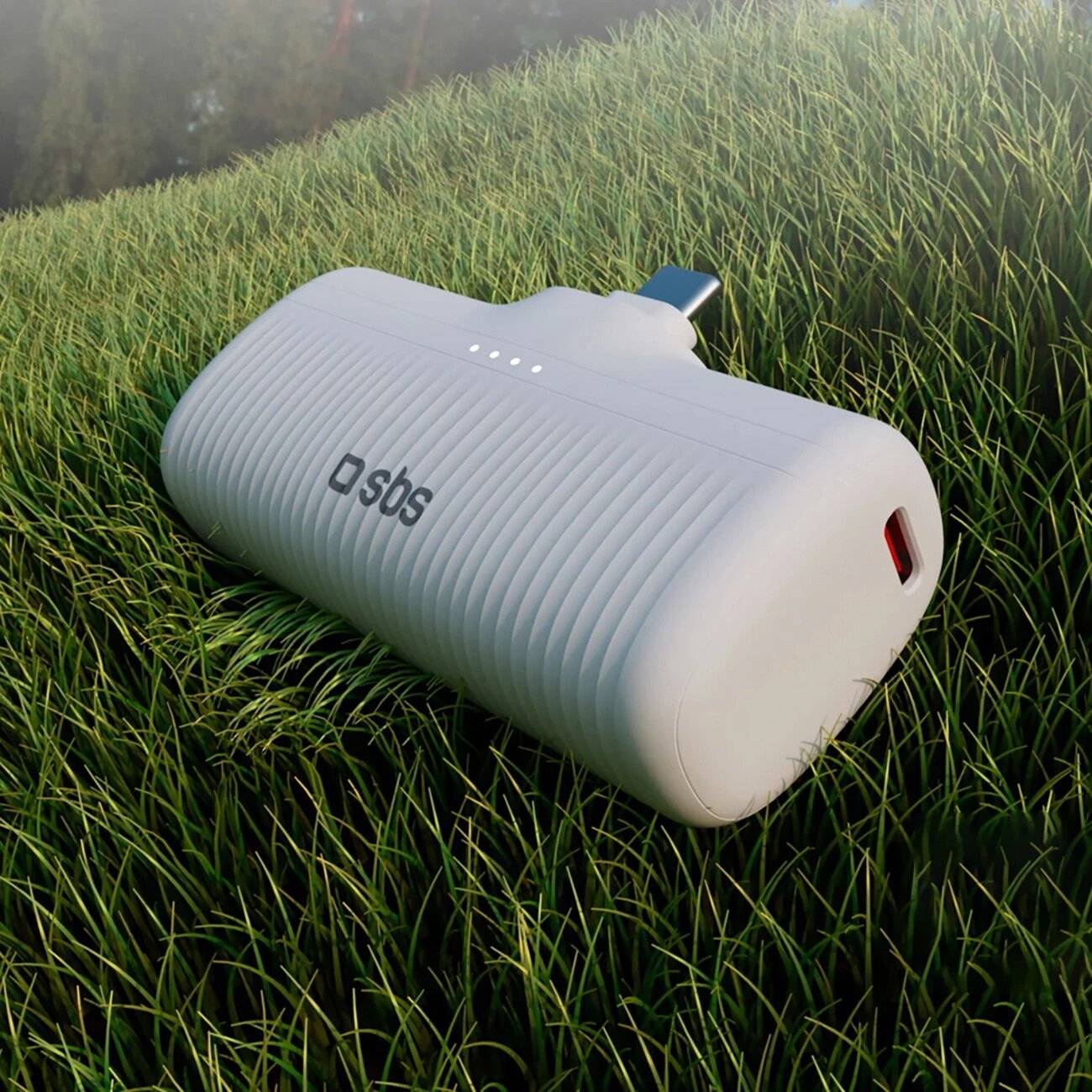 SBS EcoPower 5000 mAh 10W Powerbank integriertem USB-C-Anschluss - Weiß