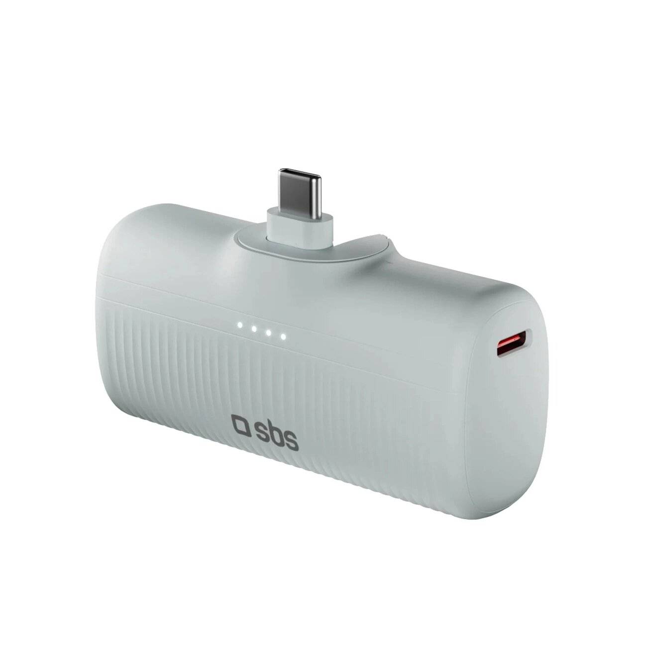 SBS EcoPower 5000 mAh 10W Powerbank integriertem USB-C-Anschluss - Grau