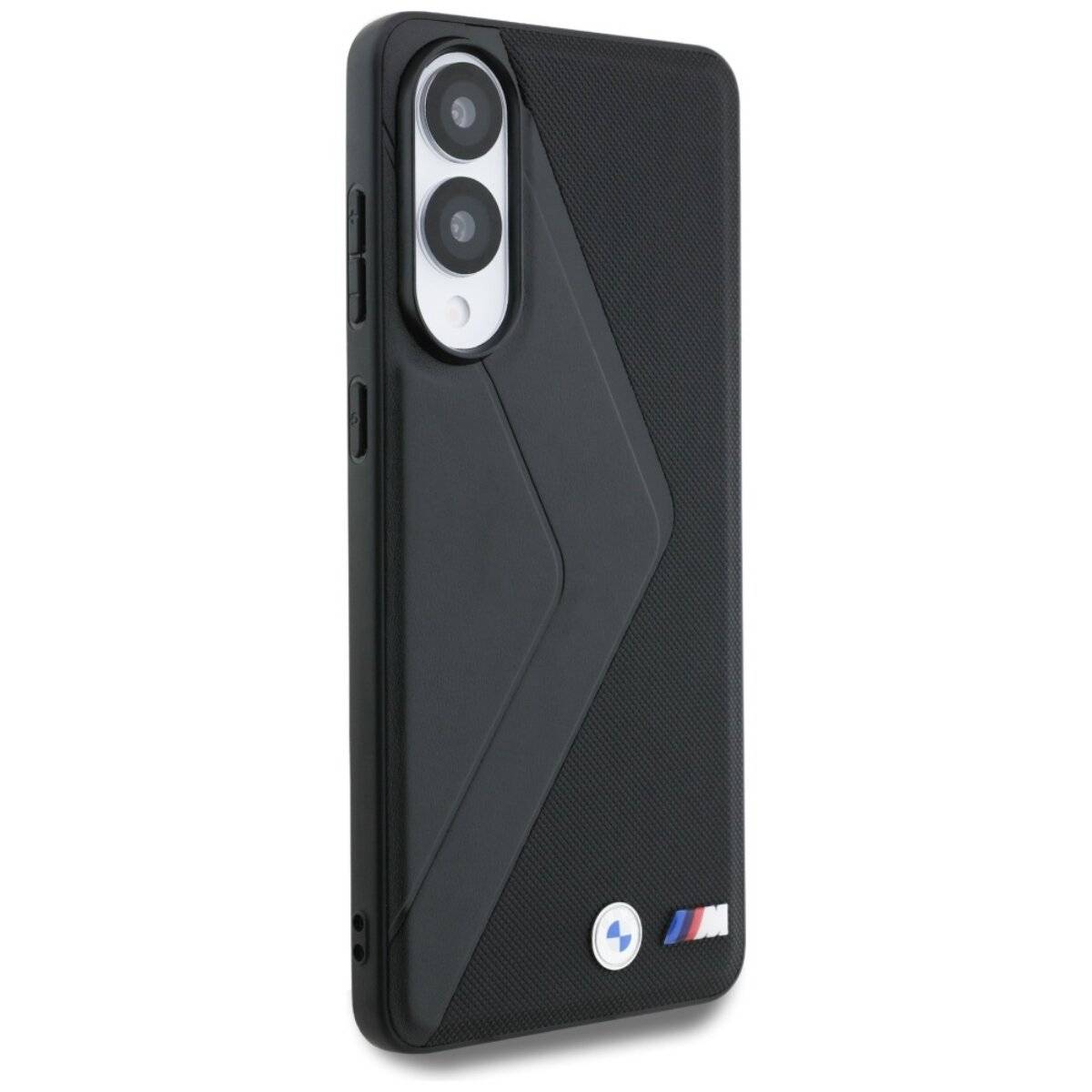 BMW Leather Oversized Stripes MagSafe Hülle Samsung Galaxy S25 Edge - Schwarz