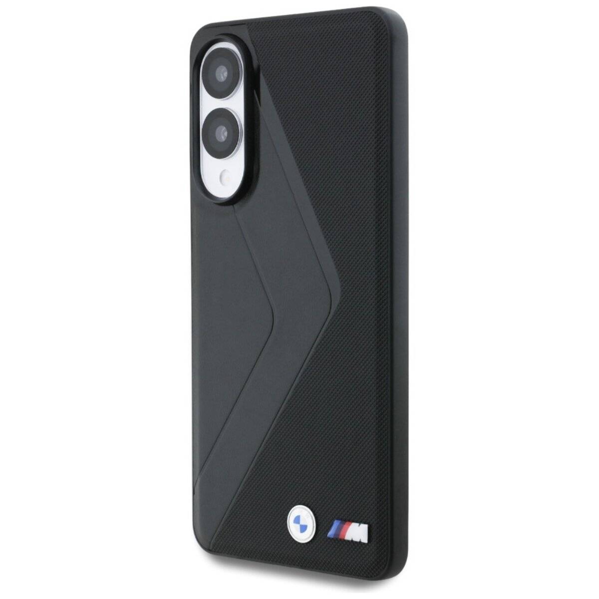 BMW Leather Oversized Stripes MagSafe Hülle Samsung Galaxy S25 Edge - Schwarz