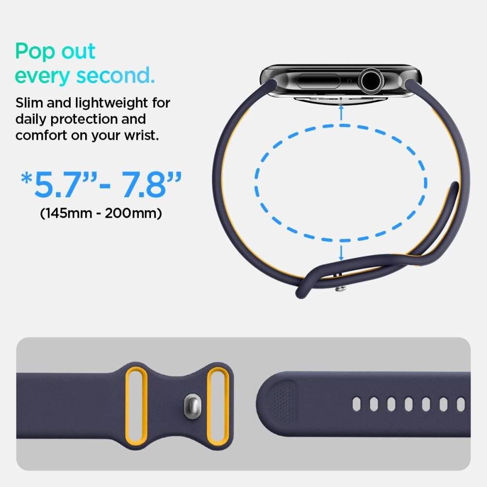 Spigen Nano Pop Strap Apple Watch 44 / 45 46 49 mm - Marineblau Gelb