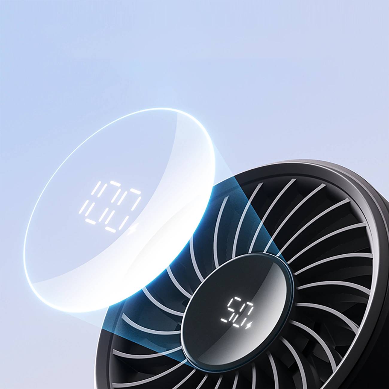 Jisulife Handventilator Life7 3600mAh Tragbarer USB-Ventilator - Schwarz