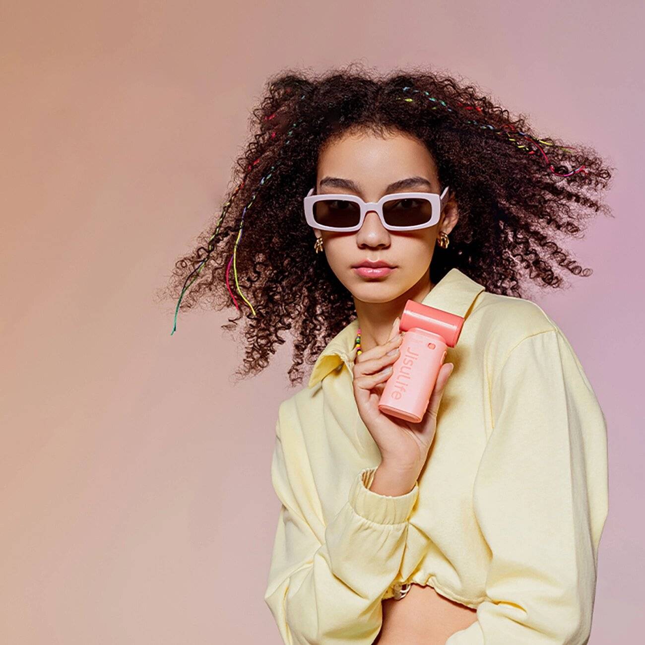 Jisulife Handventilator Life9 3600mAh Tragbarer Mini-Gebläse-USB-Ventilator - Rosa