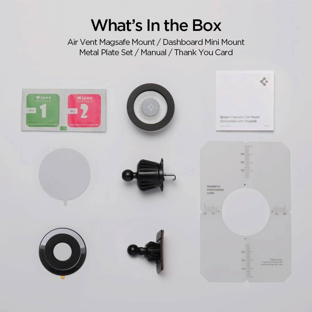 Spigen MFT13 MagSafe Autohalterung Cockpit Lüftung - Silber